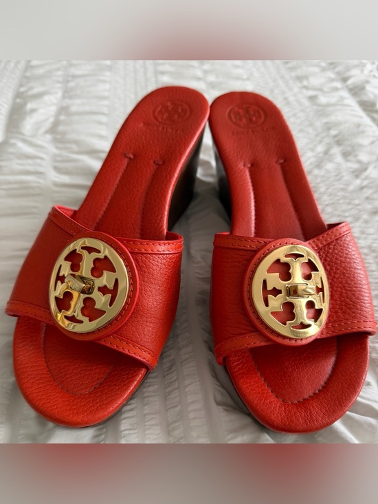 Tory Burch Shoes - Tory Burch Selma Platform Wedge Slide Sandals. Size 10M